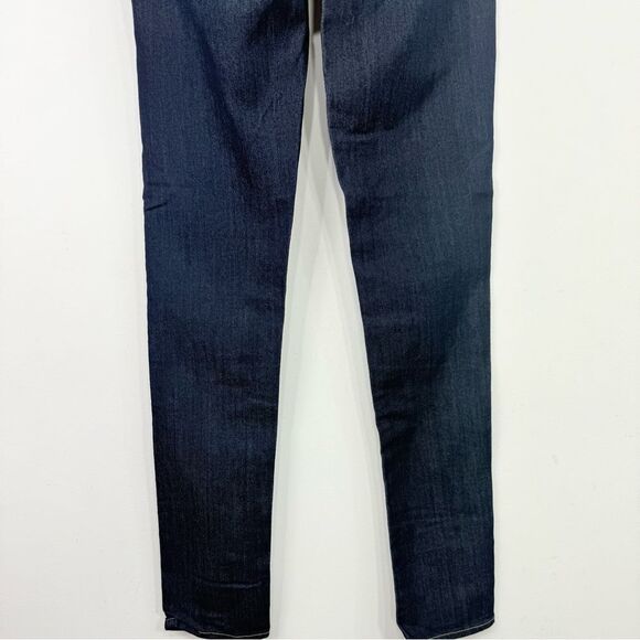 Paige Peg Skinny Dark Wash Mid Rise Tall Denim Jeans - Picture 10 of 16